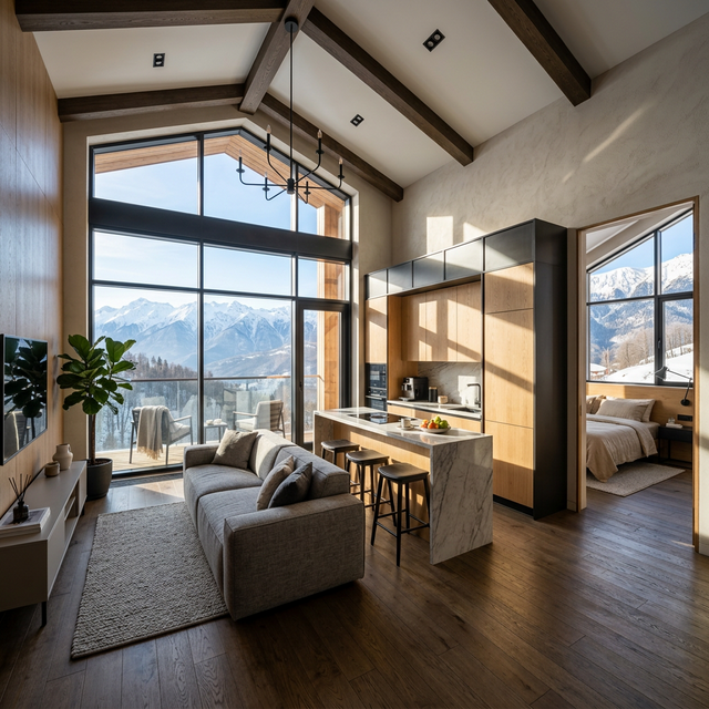 Апартамент комфорт с видом на горы 1 спальня 540